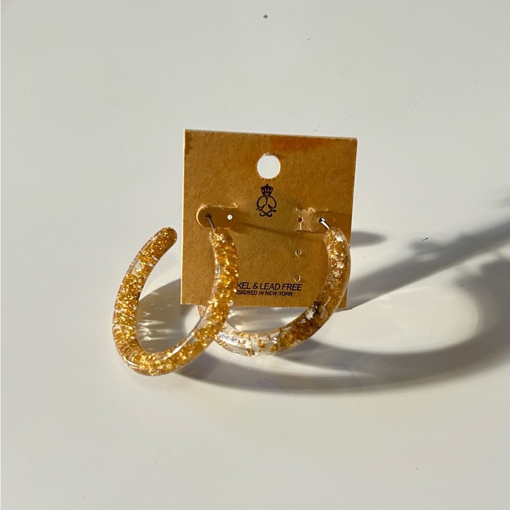 Lucite & Gold Hoop Earrings